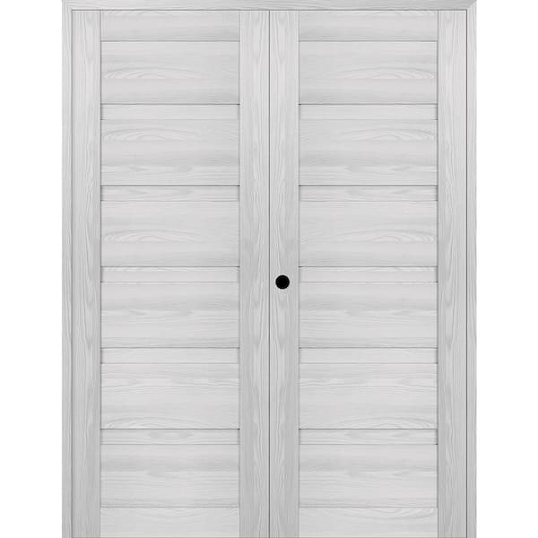 Belldinni Louver 60 in. x 83.25 in. Right Active Ribeira Ash Wood Composite Double Prehung Interior Door