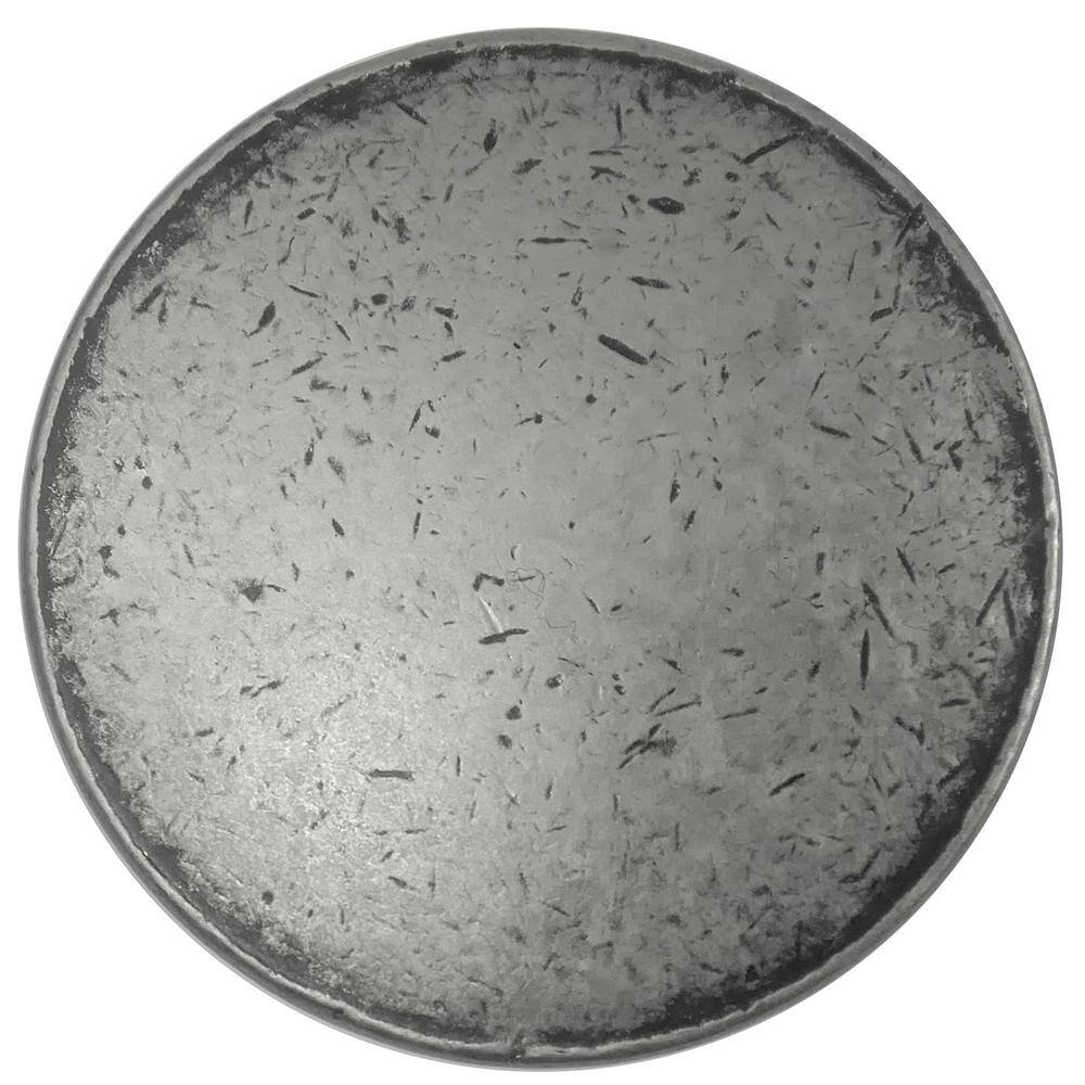 Distressed Pewter Round Metal Cabinet Knob with Mounting Hardware