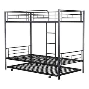 Courtois Black Metal Twin over Twin Bunk Bed with Trundle