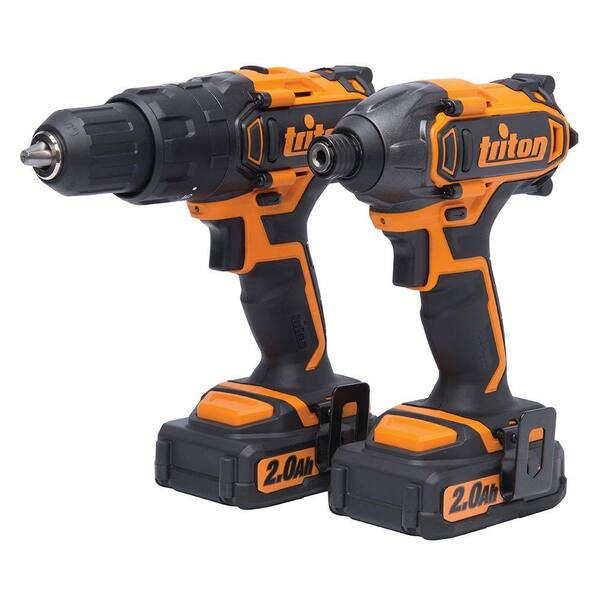Triton 20-Volt Lithium-Ion Cordless Hammer Drill and Impact Driver Combo Kit (2-Pack)