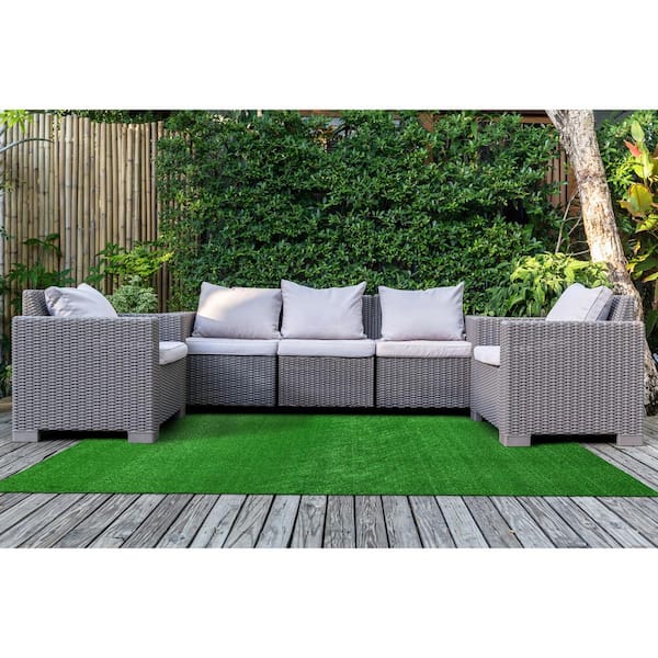 Garland Rug 5 ft. x 8 ft. Green Artificial Grass Rug