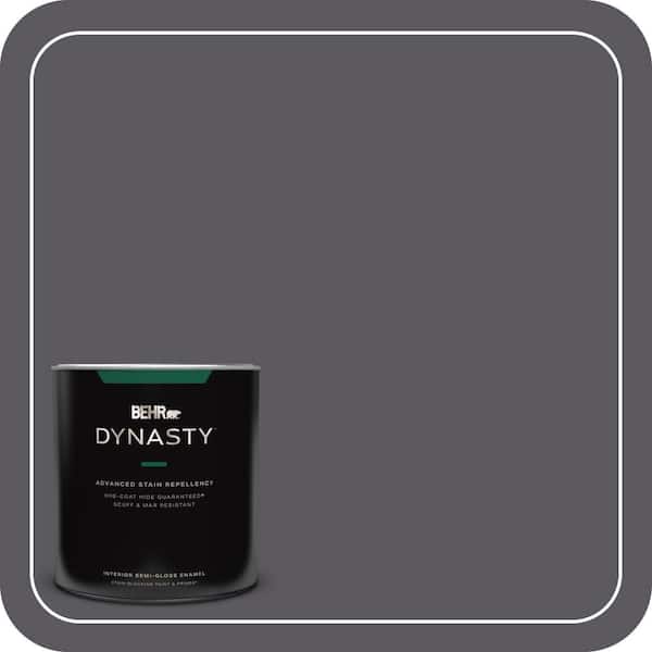 BEHR DYNASTY 1 qt. #MQ5-02 Dark Shadows One-Coat Hide Semi-Gloss Enamel Interior Stain-Blocking Paint & Primer