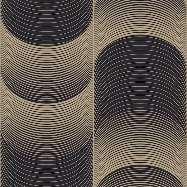 Eclipse Black and Gold Geometric Paste the Wall Wallpaper
