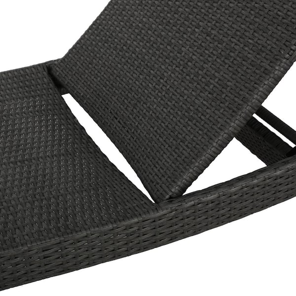 Salem gray 2-Piece Faux Rattan Outdoor Patio Chaise Lounge