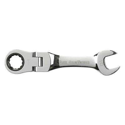 GEARWRENCH 10 mm Metric 72-Tooth Stubby Flex Head Combination Ratcheting Wrench
