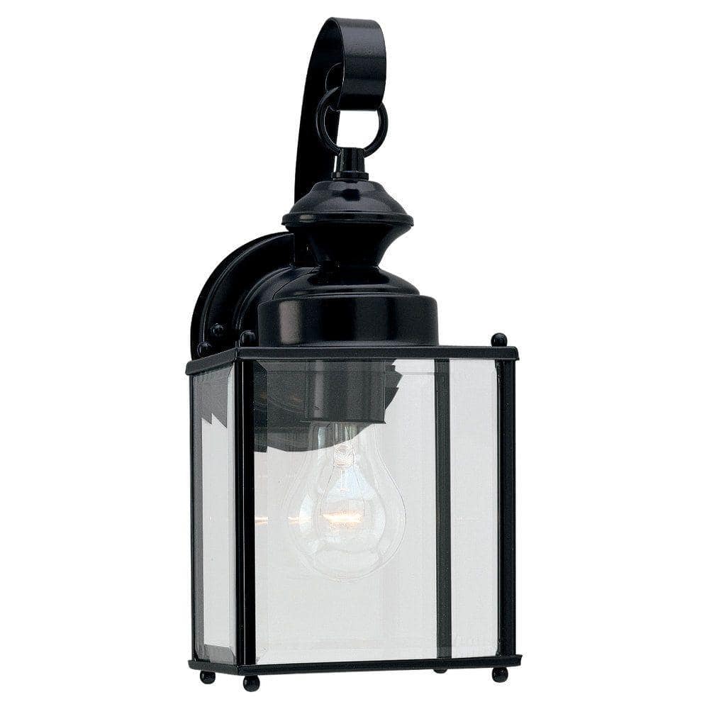 Jamestowne Traditional Black Outdoor Wall Sconce with Energy Star