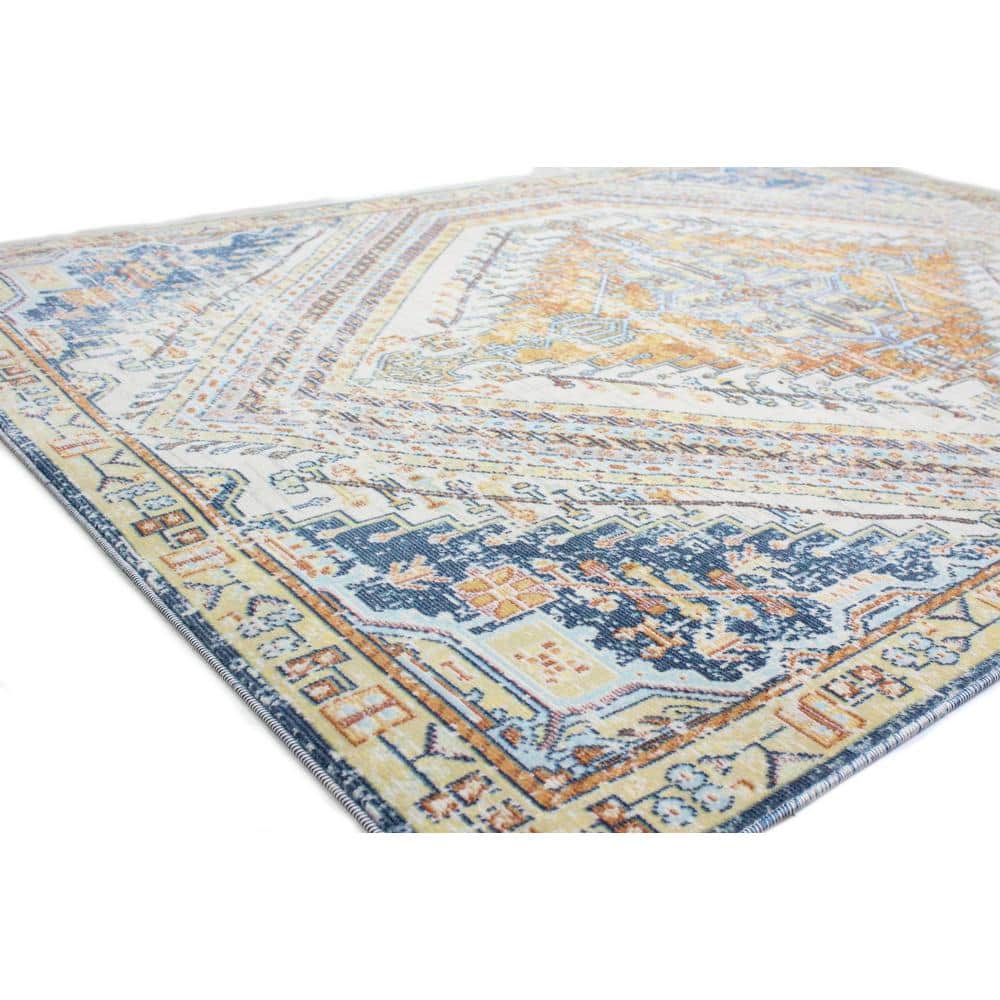 Ivory Sparkle Easy-Care Synthetic 8' x 10' Area Rug