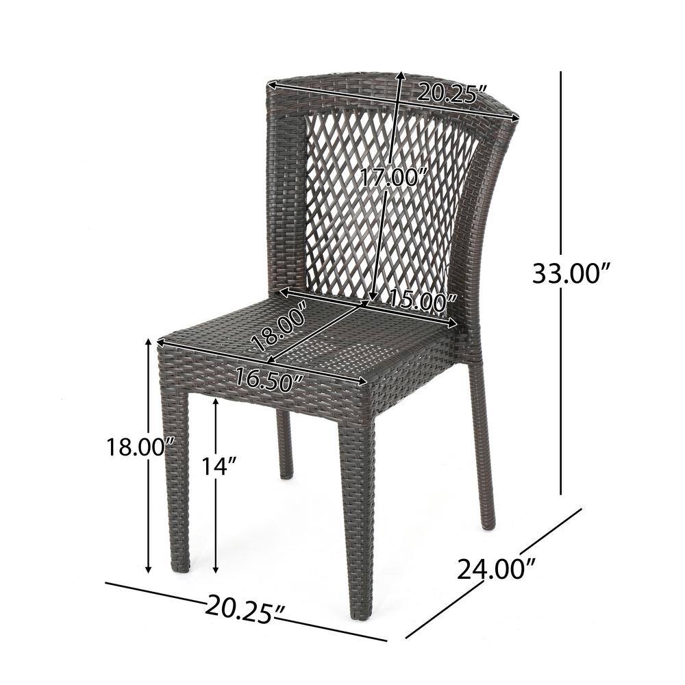Ernesto Multi-Brown 5-Piece Iron and Plastic Round Outdoor Dining Set
