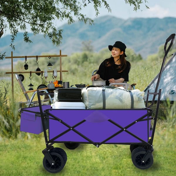 Unbranded Outdoor Park Utility Portable Foldable Beach Trolley Serving Cart for camping, Garden