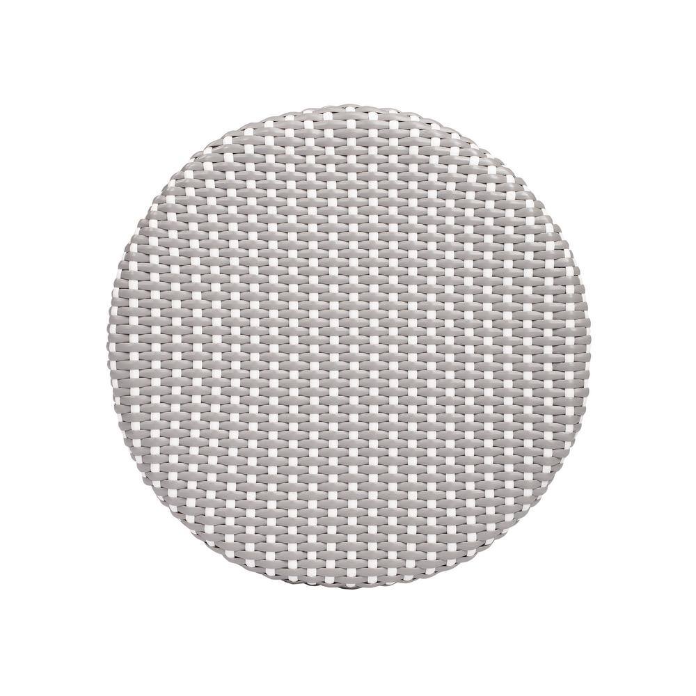 Côte d'Azur Inspired Gray & White Rattan Counter Stool