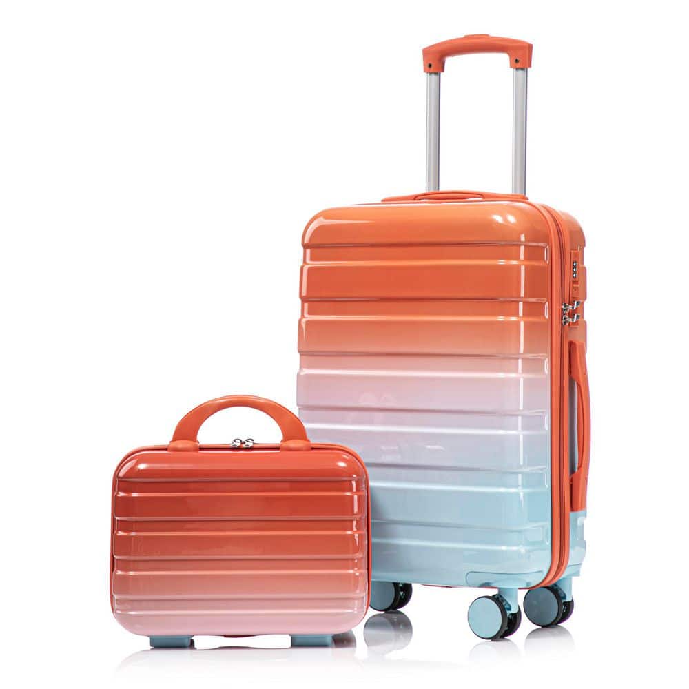 2-Piece Blue Red Gradient Color PC Hardside Spinner Luggage Set with Combination Lock (14 in. /20 in. ) price history on PriceWatchPro