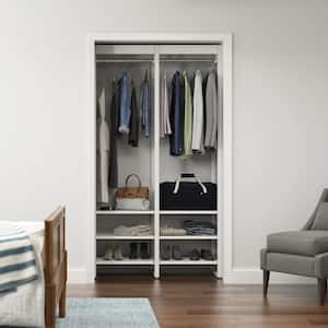 46.5 in. W White Adjustable Tower Wood Closet System with 8 Shelves