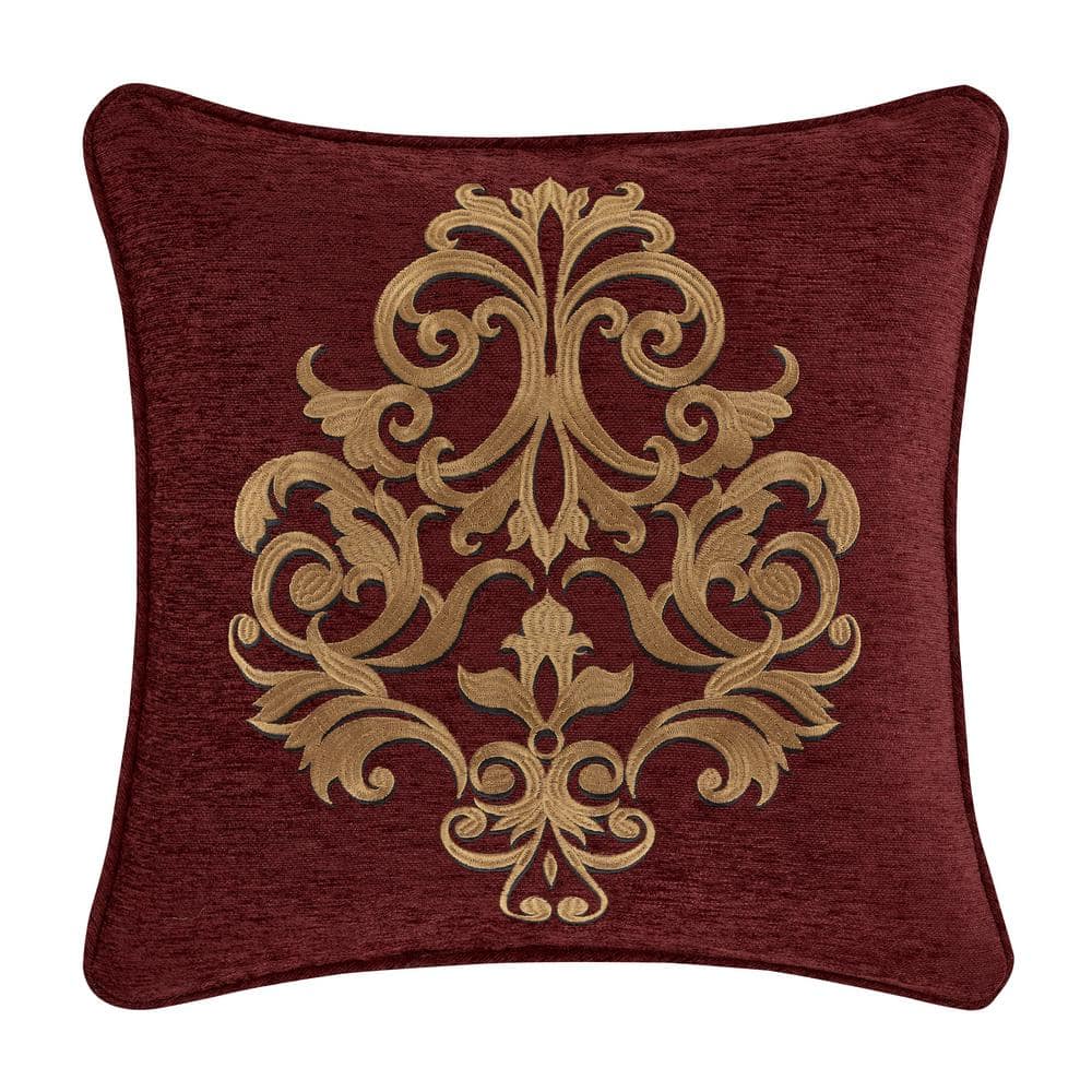 Georgia Polyester 18 in. Square Embellished Decorative Throw Pillow 18 x 18