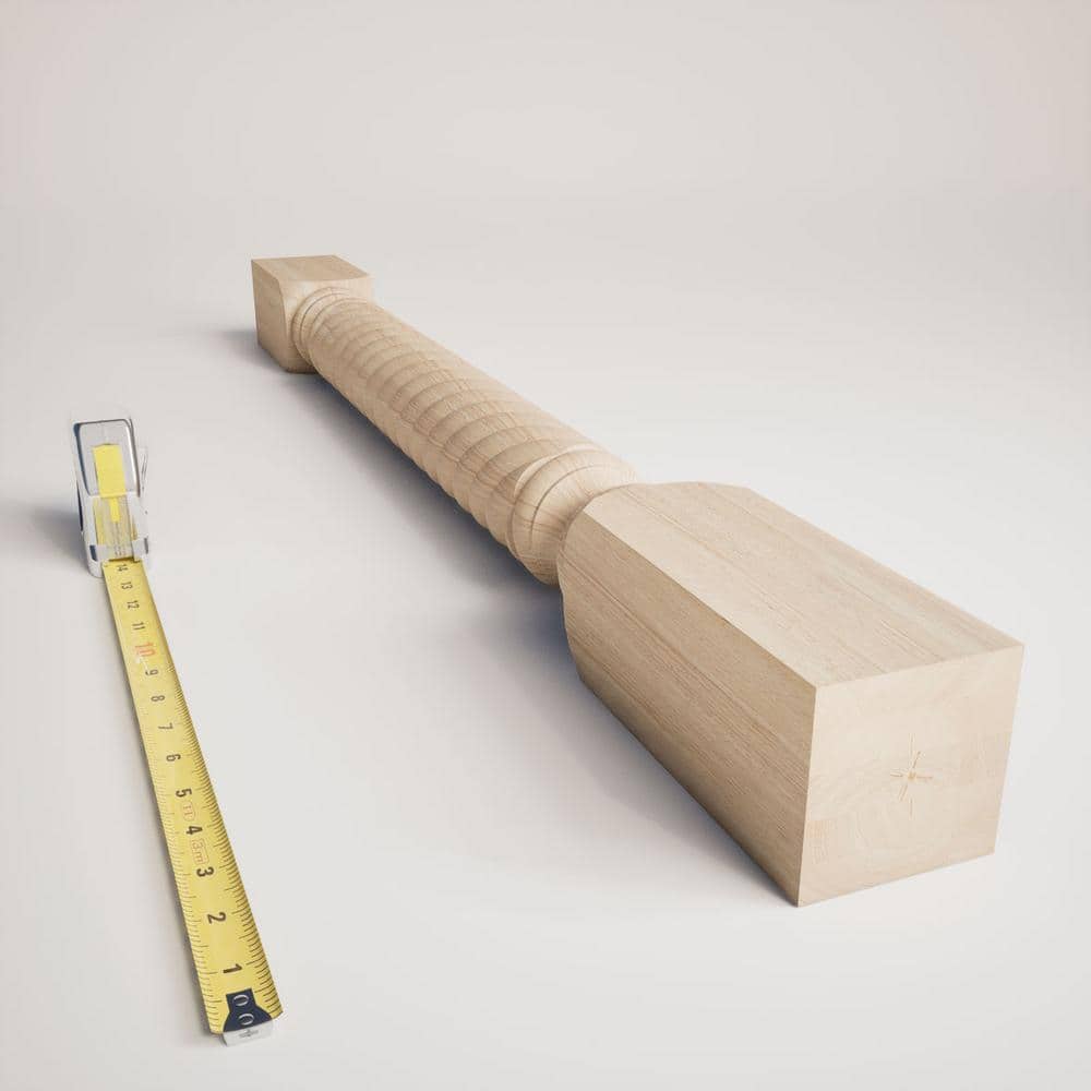 Unfinished Rubberwood Rope Cabinet Column 35.5" Height