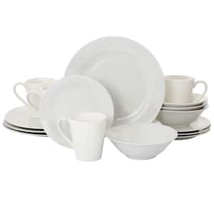 16-Piece Off White Bedford Lane Fine Ceramic Dinnerware Set