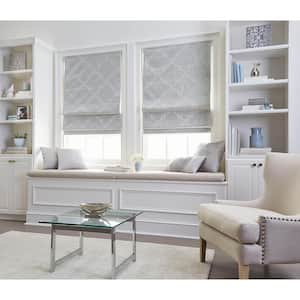 Cut-to-Size Silver Cordless Room Darkening Energy-Efficient Polyester Roman Shades 34 in. W x 64 in. L