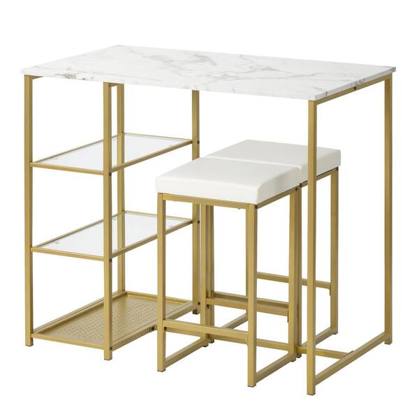 gold pub table set