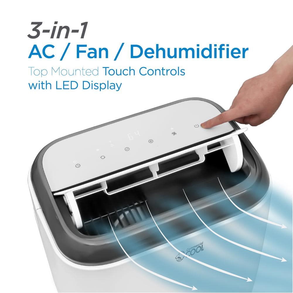 Commercial Cool 8000 BTU White Portable Air Conditioner with Remote Control