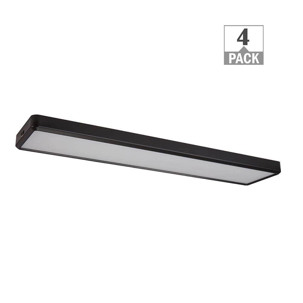 4 ft. x 10 in. Black Back-Lit LED Panel Light Fixture 4000LM 50W 3000K 4000K 5000K Dimmable Kitchen Lighting (4-Pack) price history on PriceWatchPro
