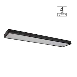 4 ft. x 10 in. Matte Black Back-Lit LED Panel Light 4000 Lumens 3000K 4000K 5000K Dimmable (4-Pack)