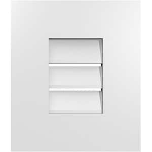 12 in. x 14 in. Rectangular White PVC Paintable Gable Louver Vent Functional