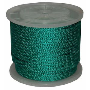 3/8 in. x 300 ft. Solid Braid Multi-Filament Polypropylene Derby Rope in Green