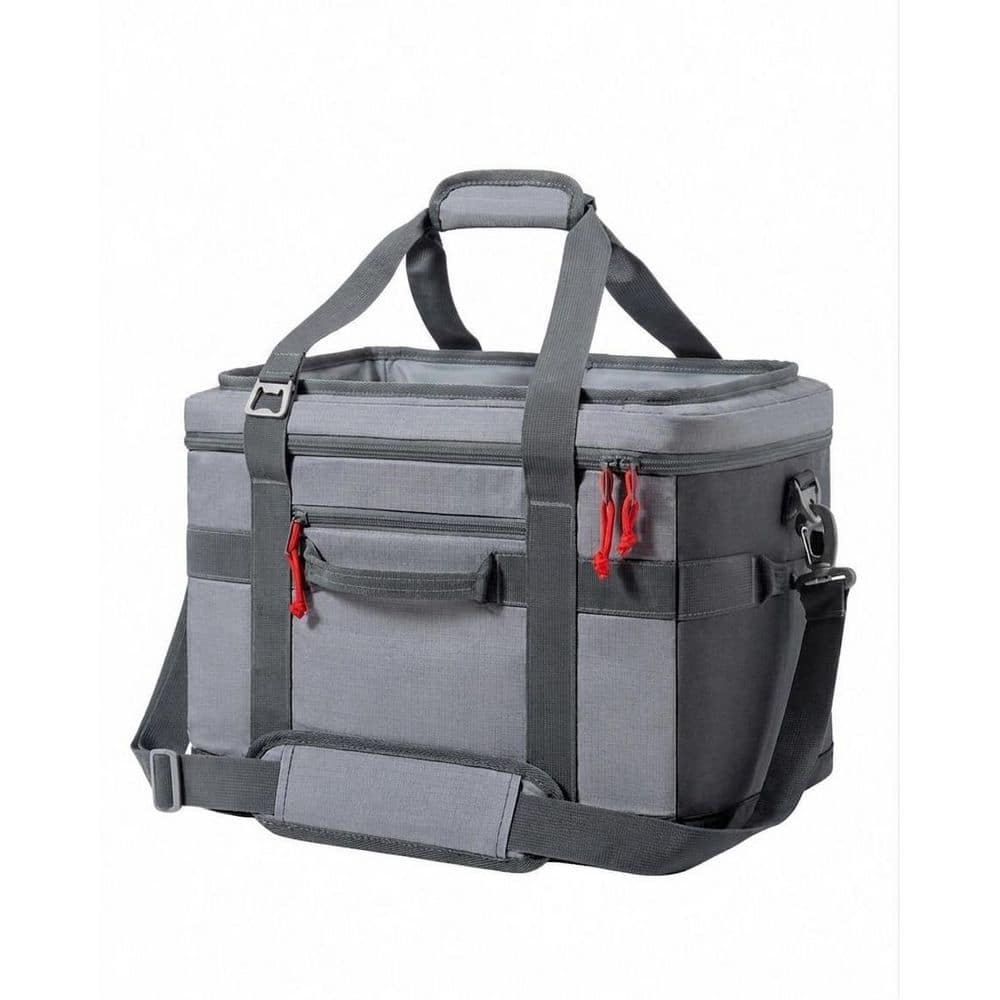 29 qt. Insulated Leakproof Collapsible Soft-Side Beverage Jug Chest Cooler in Gray for Camping, Beach, Picnic