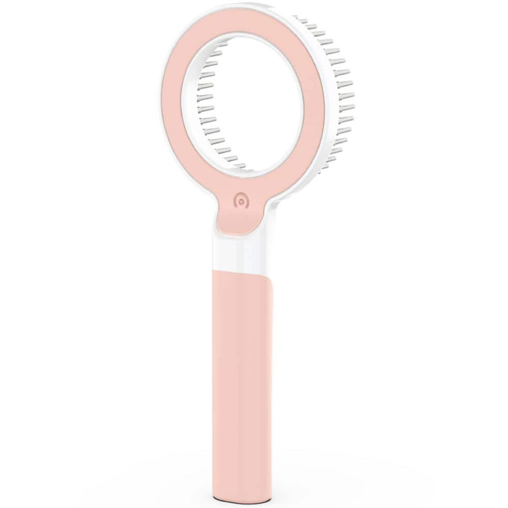 PET LIFE Wagnify 360-Degree and Multi-Directional Modern Grooming Pet Rake Comb in Pink