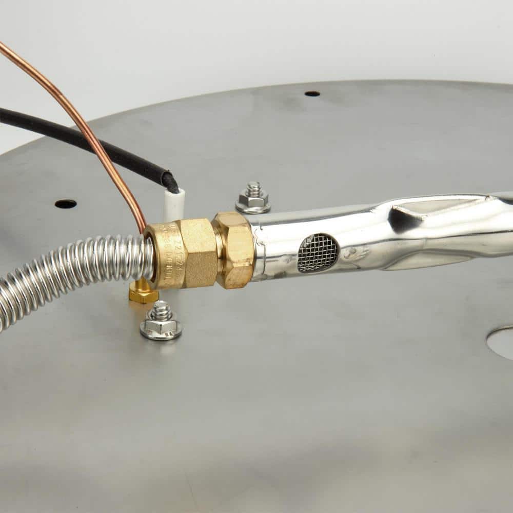 19" Round Stainless Steel Propane Fire Pit Burner Kit with Electronic Ignition