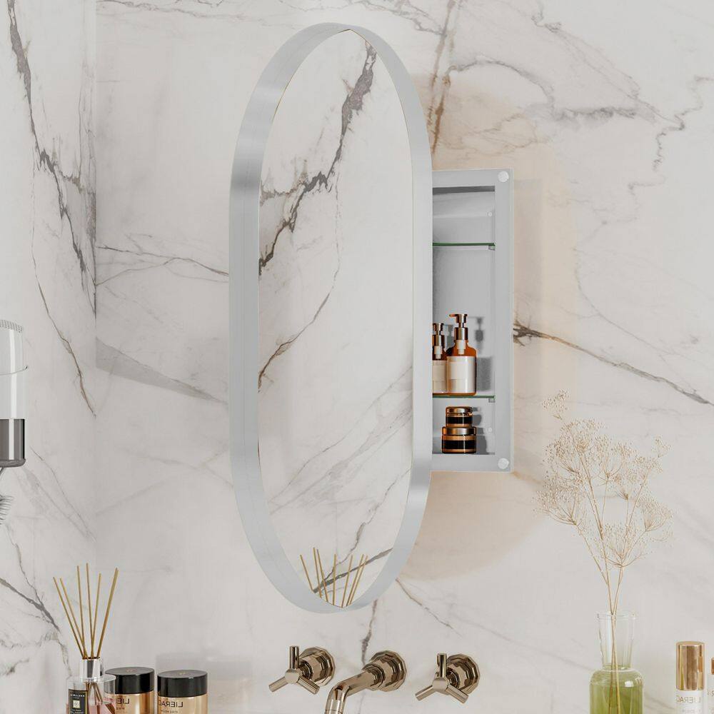 Medicine Cabinet Oval Mirror