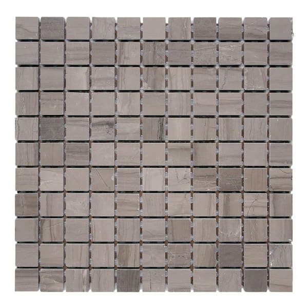 Solistone Haisa Marble Dark 12 in. x 12 in. x 6.35 mm Marble Mesh-Mounted Mosaic Tile (10 sq. ft. / case)
