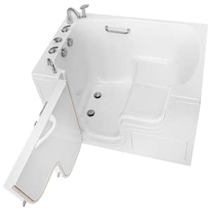 TransferXXXL 55 in. x 36 in. Acrylic Walk-In Soaking Bathtub in White, 5 Piece Fast Fill Faucet, LHS 2 in. Dual Drain