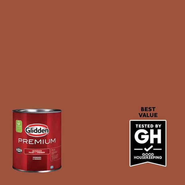 Glidden Premium 1 qt. PPG1063-7 Ancient Copper Semi-Gloss Interior Latex Paint