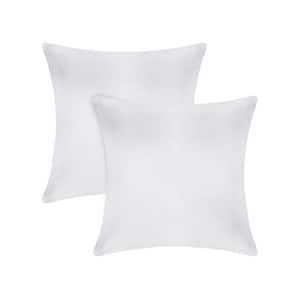 A1HC White 22 in. x 22 in. Velvet Throw Pillow Covers Set of 2