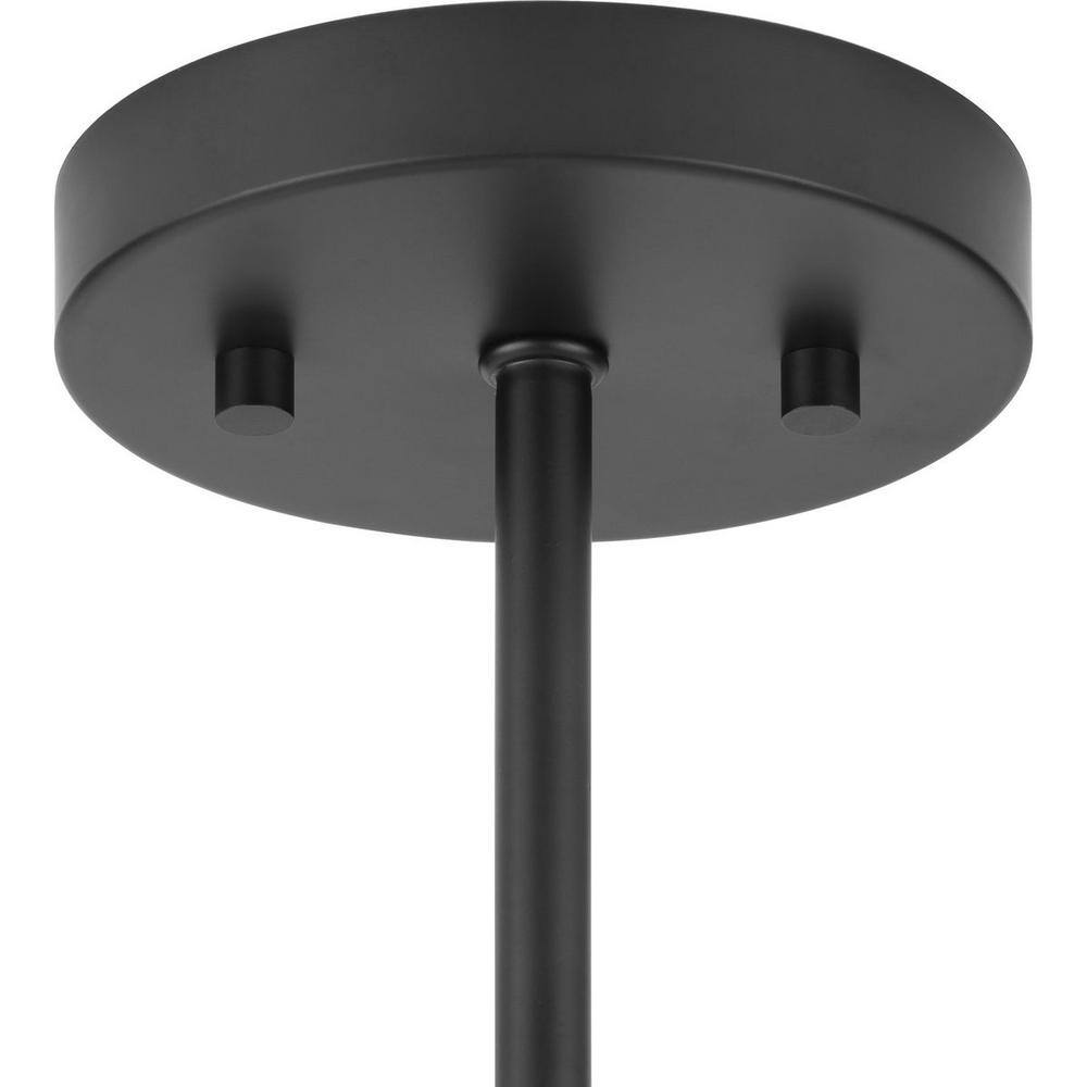 Matte Black Glass Globe 3-Light Flush Mount Ceiling Light