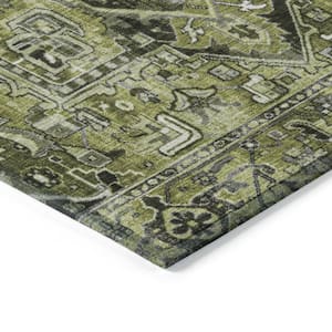 Chantille ACN570 Olive 1 ft. 8 in. x 2 ft. 6 in. Machine Washable Indoor/Outdoor Geometric Area Rug