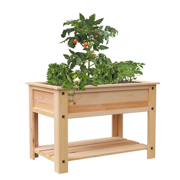 Mission Western Cedar Elevated Garden Planter with Liner
