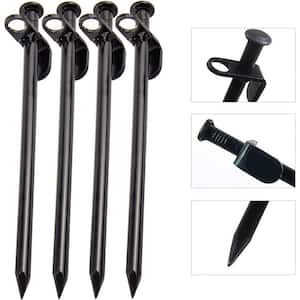 0.39 in. x 11.8 in. Black Camping Stake (12-Pack)