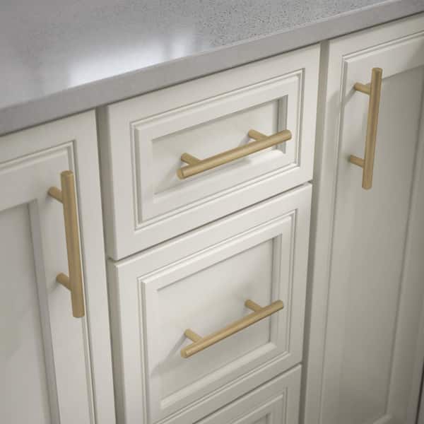 10-Pack Solid Bar 3-3/4 in. (96 mm) Modern Champagne Bronze Cabinet Drawer Bar Pulls