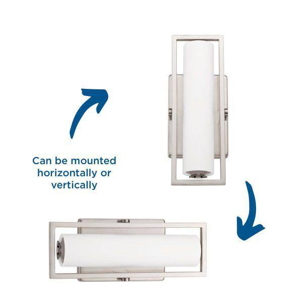 Brushed Nickel 12" LED Cylinder Vanity Light