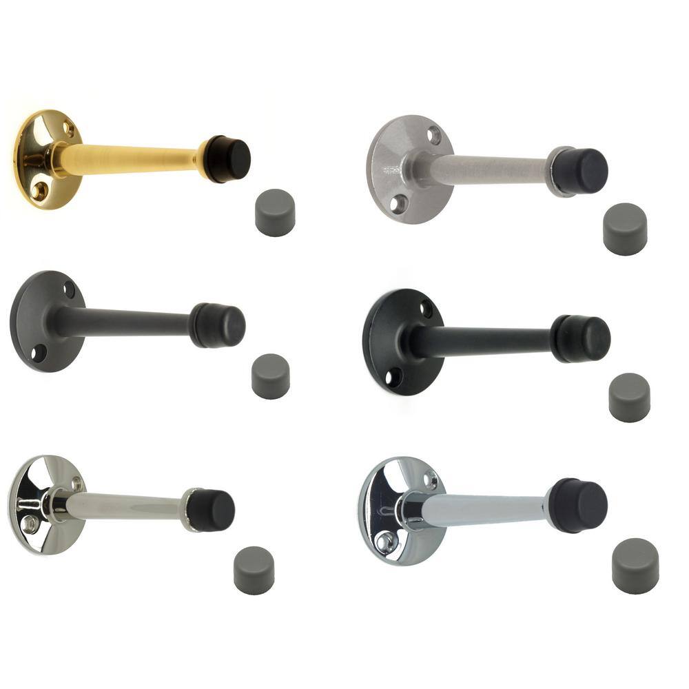 Polished Chrome Solid Brass Baseboard Door Stop