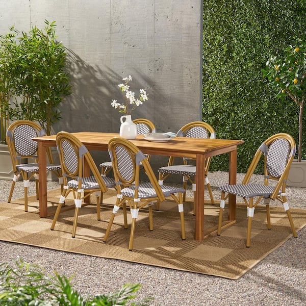 Bamboo patio dining discount set