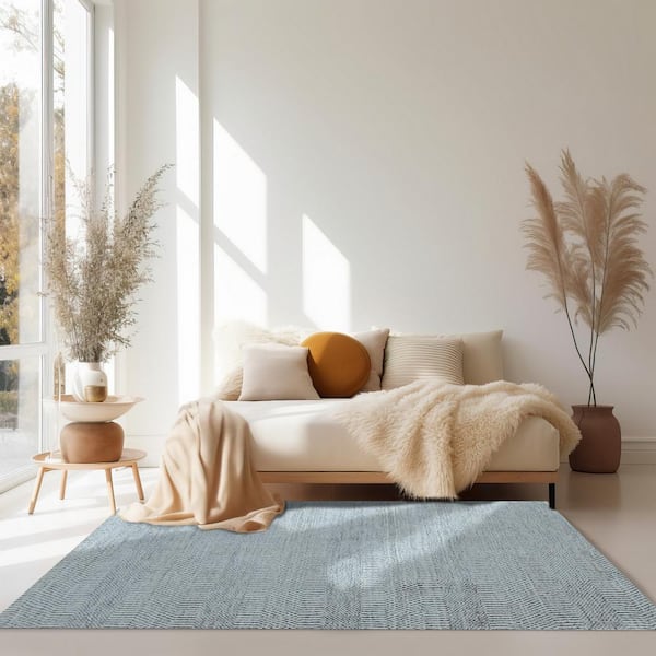 Beige/Brown 2 ft. x 4 ft. Hand Knotted Wool Modern Modern Grass Rug Area Rug