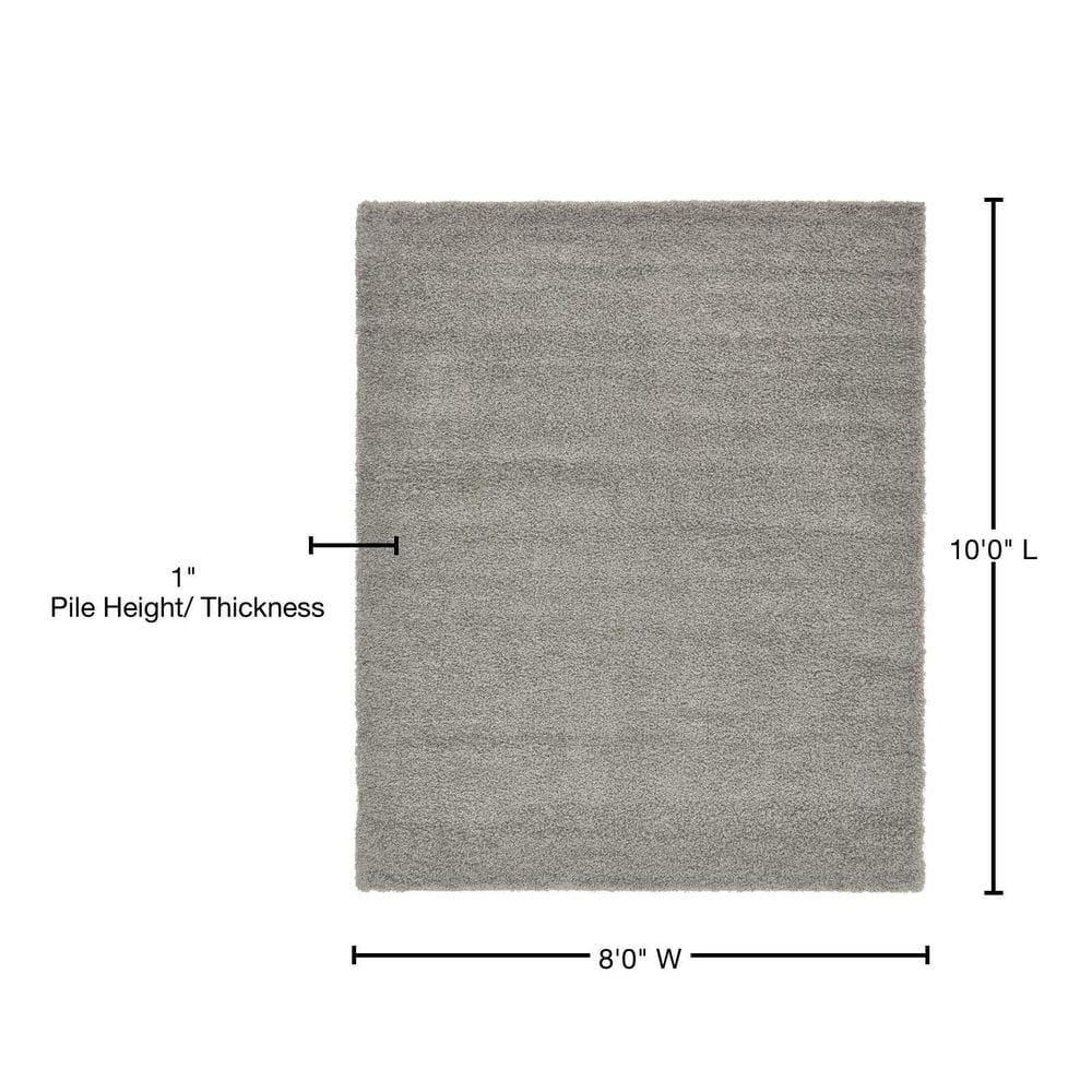 Cloud Gray Luxe Shag Rectangular Rug 8' x 10' - Easy Care & Stain-resistant