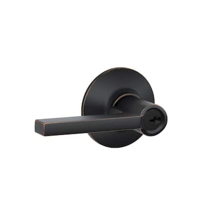 Latitude Aged Bronze Keyed Entry Door Handle