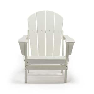 Classic White Folding Plastic Adirondack Chair