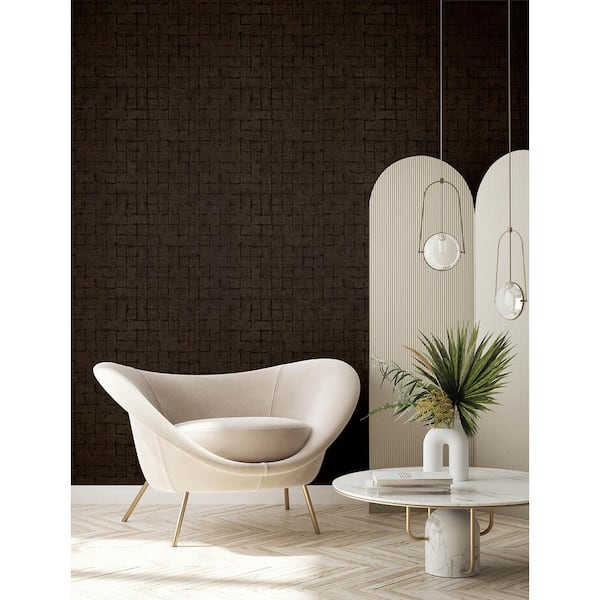 Blocks Checkered Brown Non Pasted Non Woven Wallpaper