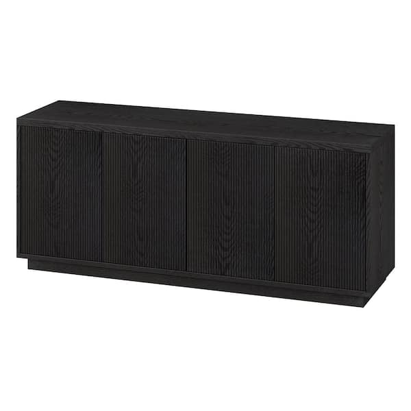 Meyer&Cross Hanson 57.13 in. Black Grain TV Stand Fits TV's up to