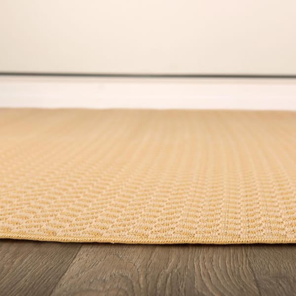 Hawaii Beige 8 ft. x 10 ft. Contemporay Solid Reversible Plastic Outdoor Area Rug