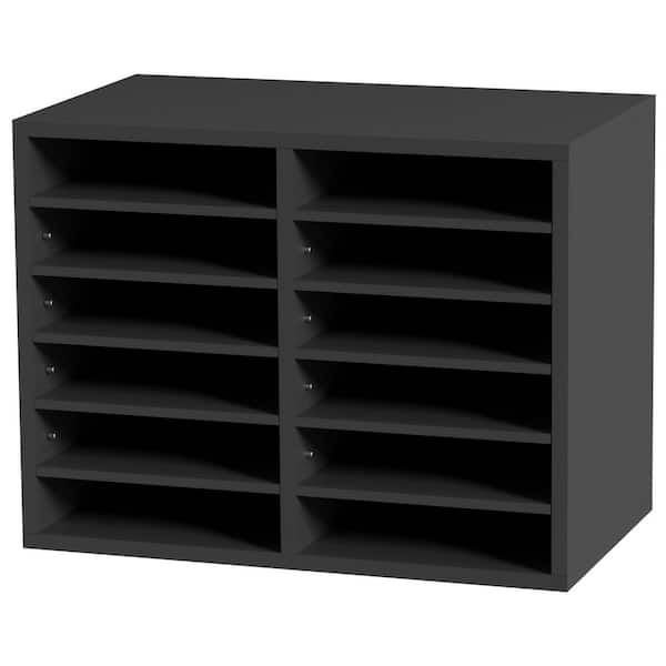 Literature Organizers, 12 Compartments Office Mailbox with Adjustable Shelves, Wood Literature Sorter 20. 4x12x16. 1 in.